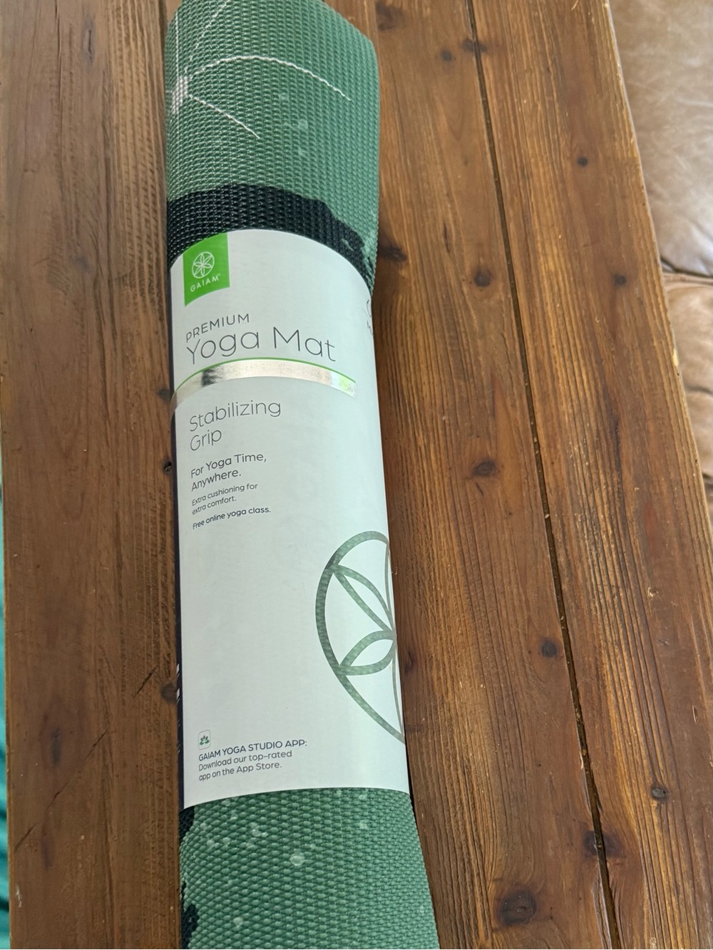 GAIAM Camo Green Stabilizing Grip Premium Yoga Mat